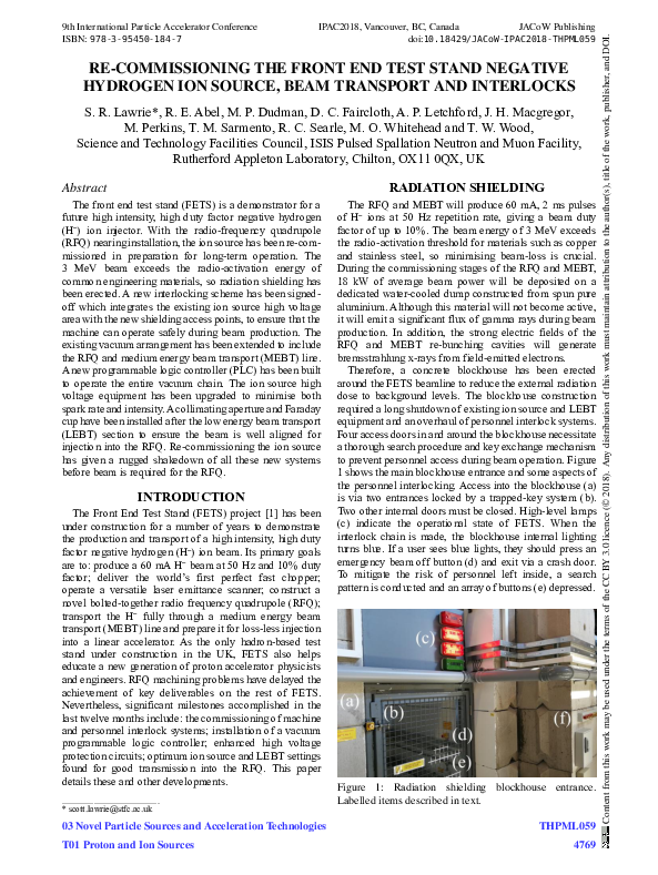 (PDF) Re-Commissioning the Front End Test Stand Negative Hydrogen Ion ...