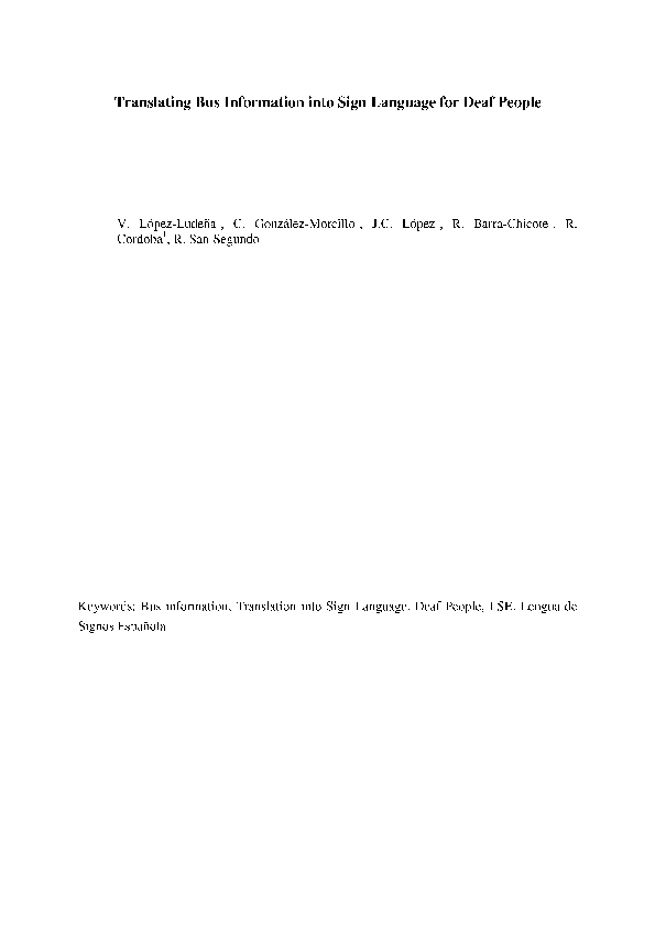 (PDF) Translating bus information into sign language for deaf people