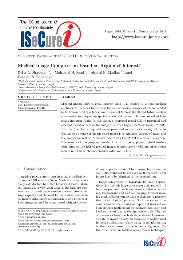 (PDF) Medical Image Compression Based on Region of Interest
