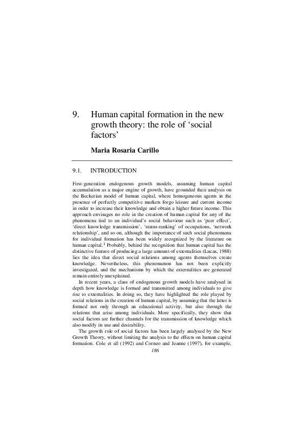(PDF) Human capital formation in the new growth theory: the role of ...