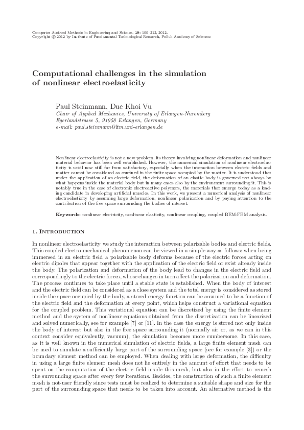 (PDF) Computational challenges in the simulation of nonlinear ...