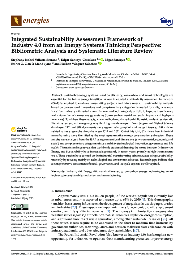 (PDF) Integrated Sustainability Assessment Framework of Industry 4.0 ...