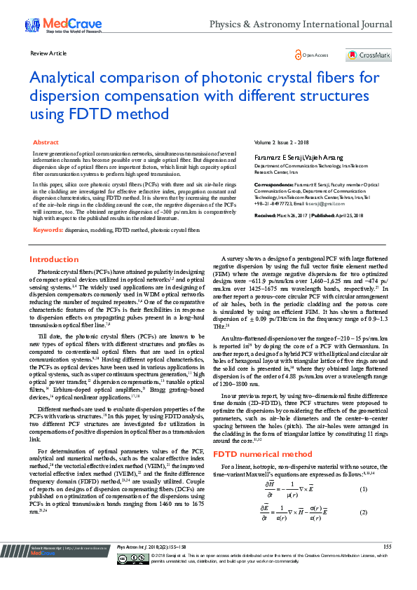 (PDF) Analytical comparison of photonic crystal fibers for dispersion ...