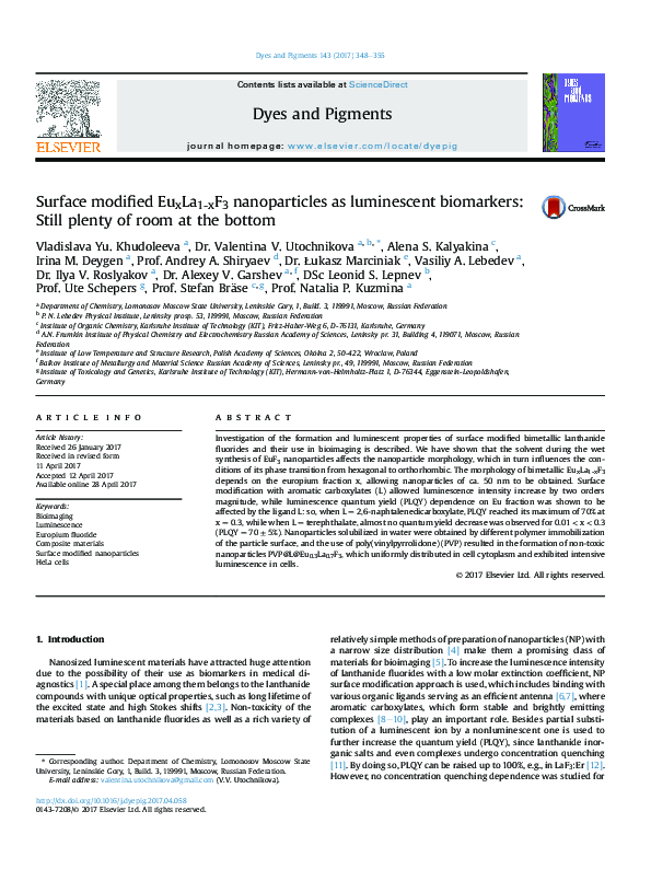 (PDF) Surface modified Eu x La 1-x F 3 nanoparticles as luminescent ...