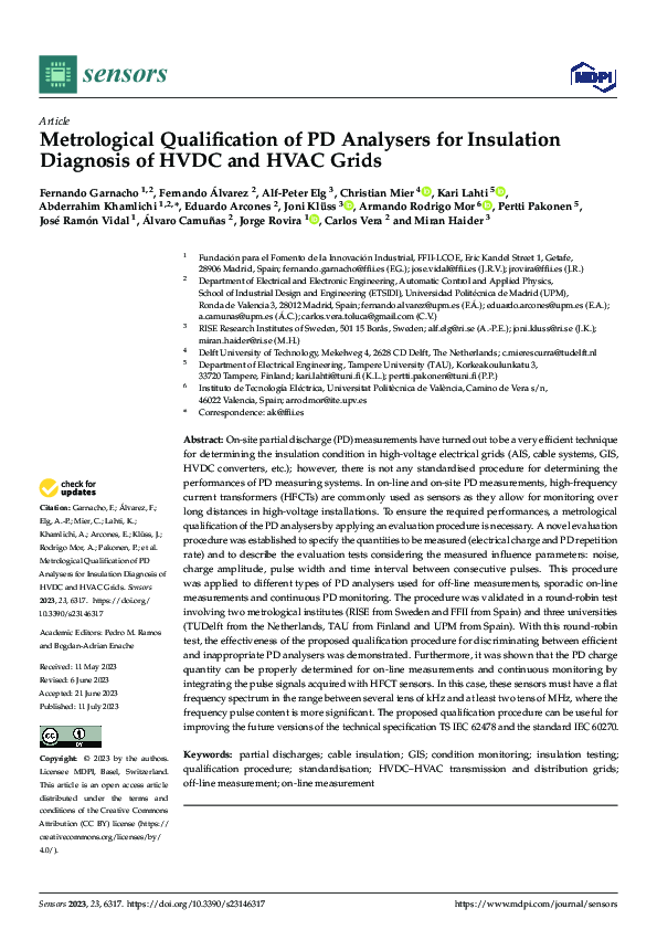 (PDF) Metrological Qualification of PD Analysers for Insulation ...