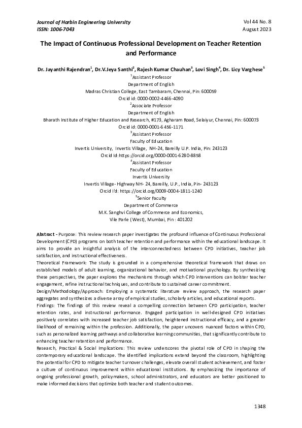 (PDF) The Impact of Continuous Professional Development on Teacher ...