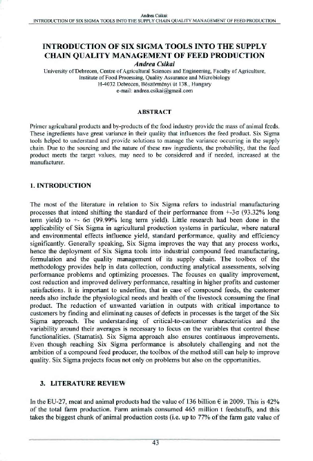 (PDF) Introduction of six sigma tools into the supply chain quality ...