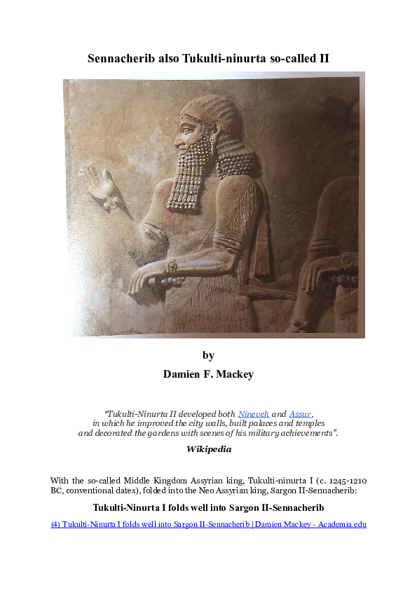 (DOC) Sennacherib also Tukulti ninurta so called II