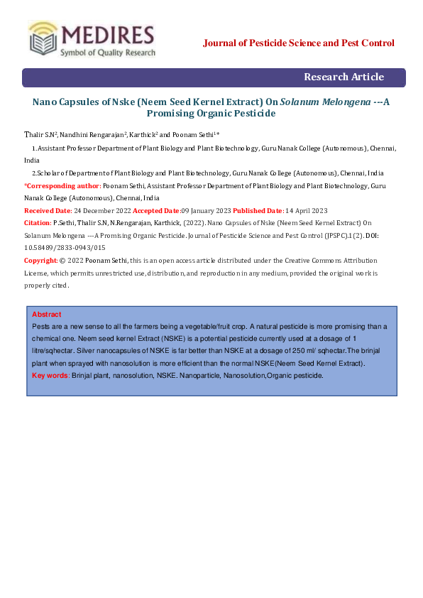 (PDF) Nano Capsules of Nske (Neem Seed Kernel Extract) On Solanum ...