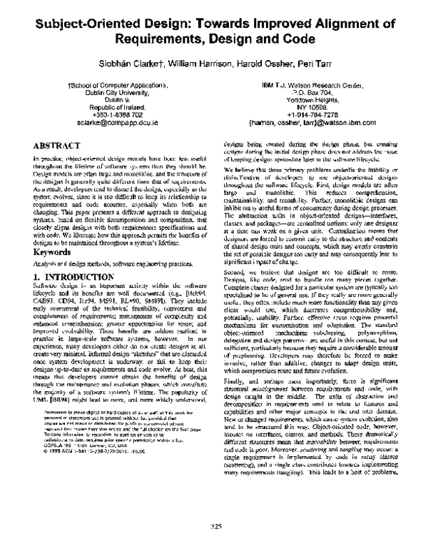(PDF) Subject-oriented design