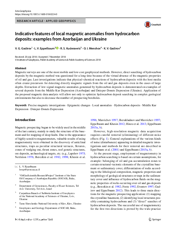 (PDF) Indicative features of local magnetic anomalies from hydrocarbon ...