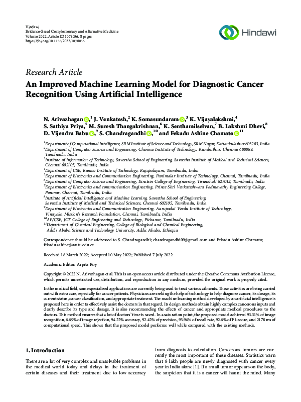 (PDF) An Improved Machine Learning Model for Diagnostic Cancer ...