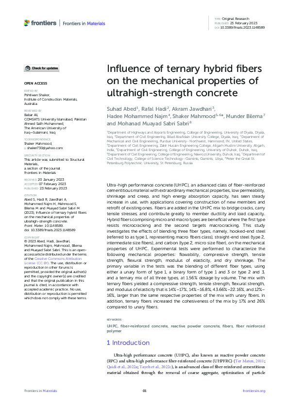 (PDF) Influence of ternary hybrid fibers on the mechanical properties ...