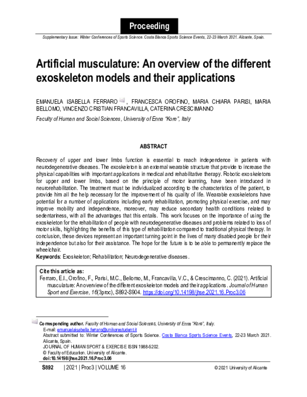 (PDF) Artificial musculature: An overview of the different exoskeleton ...