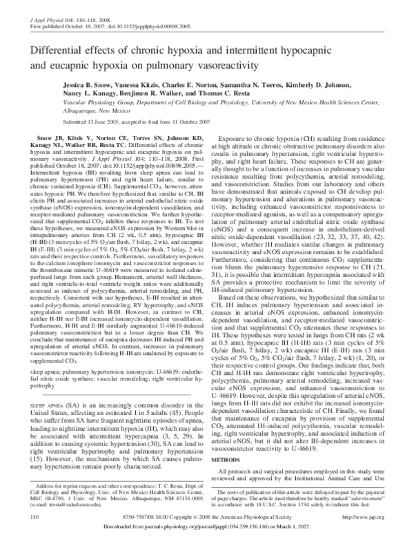 (PDF) Differential effects of chronic hypoxia and intermittent ...
