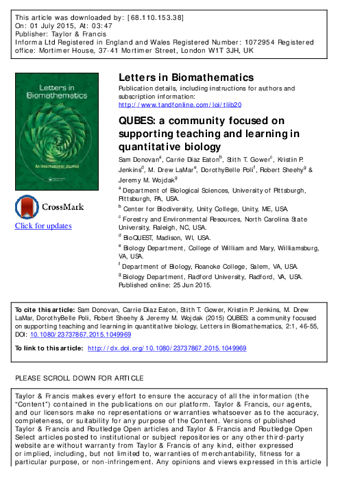 (PDF) QUBES: a community focused on supporting teaching and learning in ...