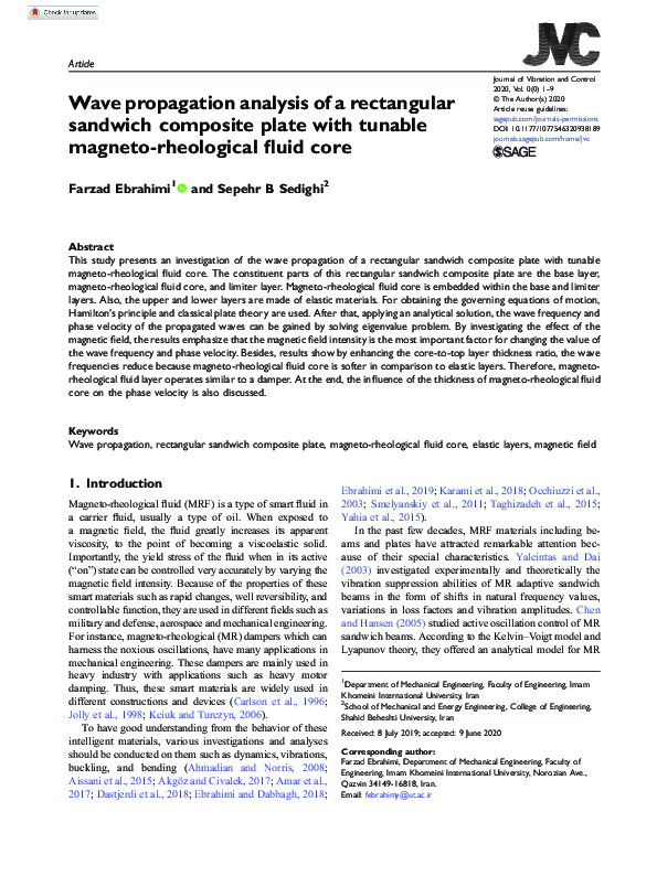 (PDF) Wave propagation analysis of a rectangular sandwich composite ...