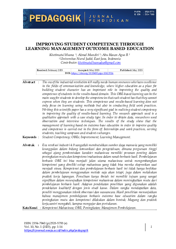 (PDF) Improving Student Competence Through Learning Management Outcome ...