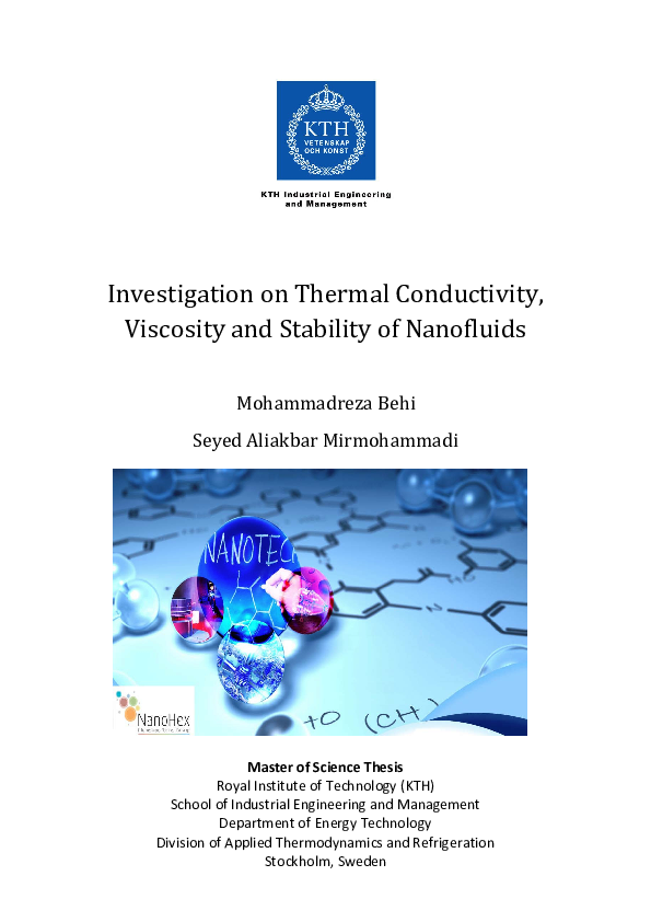 (PDF) Investigation on Thermal Conductivity, Viscosity and Stability of ...