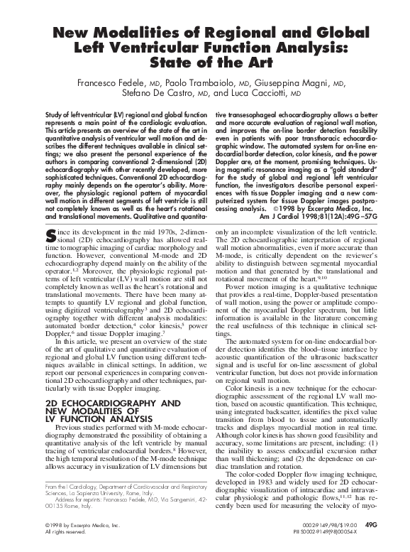 (PDF) New modalities of regional and global left ventricular function ...