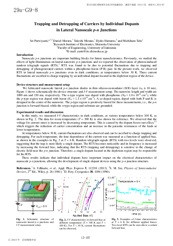 (PDF) Trapping and Detrapping of Carriers by Individual Dopants in ...