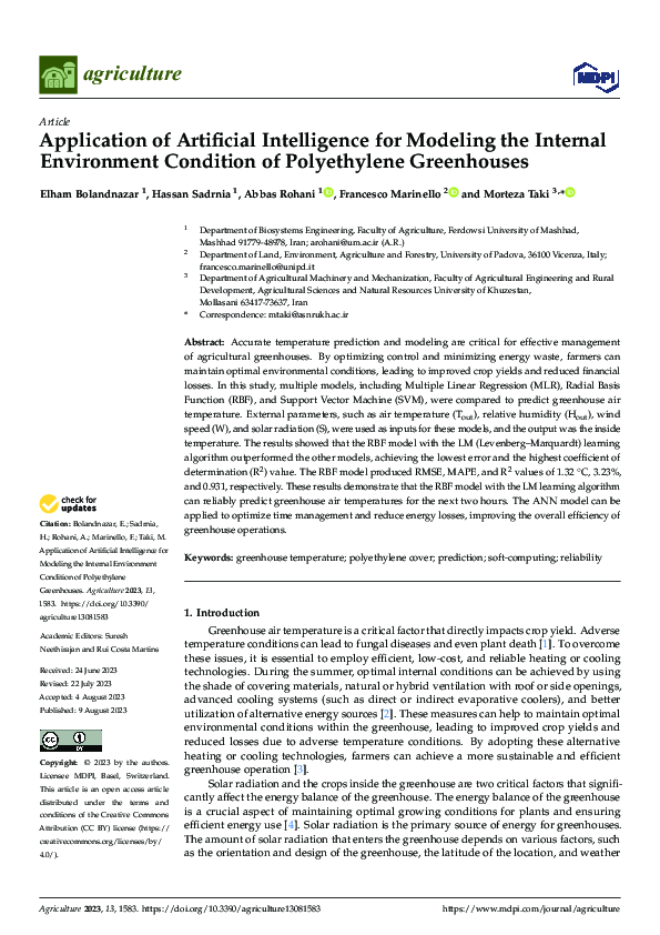 (PDF) Application of Artificial Intelligence for Modeling the Internal ...