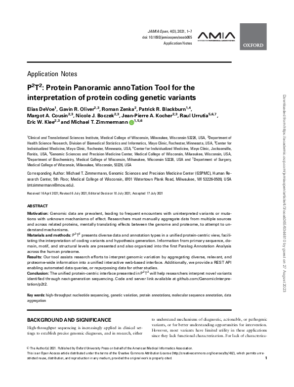 (PDF) P2T2: Protein Panoramic annoTation Tool for the interpretation of ...