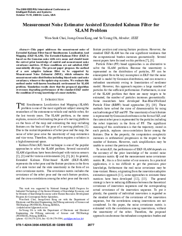 (PDF) Measurement Noise Estimator assisted Extended Kalman Filter for ...