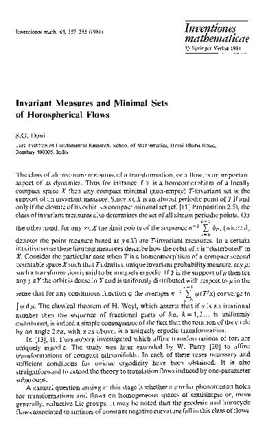 (PDF) Invariant measures and minimal sets of horospherical flows