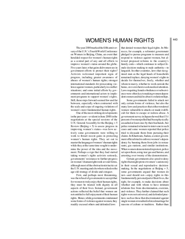 (PDF) Women's Human Rights