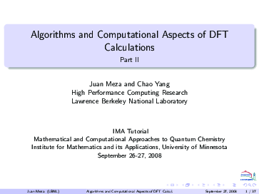 (PDF) Algorithms and Computational Aspects of DFT Calculations