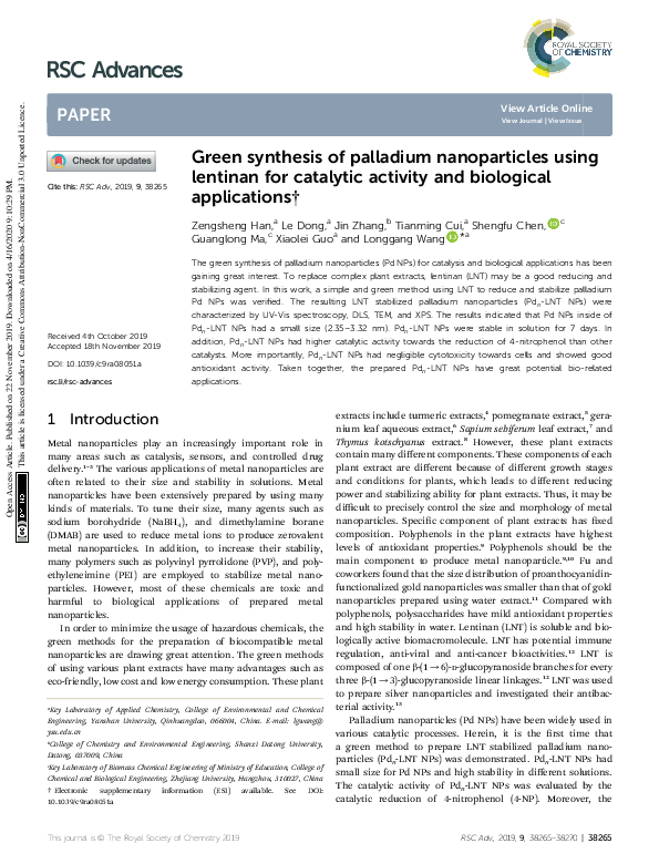 (PDF) Green synthesis of palladium nanoparticles using broth of ...