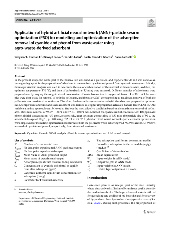 (PDF) Application of hybrid artificial neural network (ANN)-particle ...