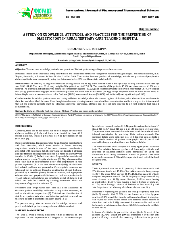 (PDF) A STUDY ON KNOWLEDGE, ATTITUDES, AND PRACTICES FOR THE PREVENTION ...