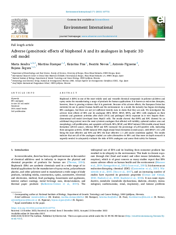(PDF) Adverse (geno)toxic effects of bisphenol A and its analogues in ...