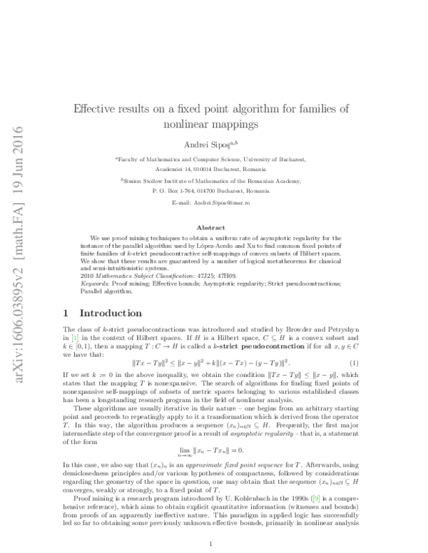 (PDF) Effective results on a fixed point algorithm for families of ...