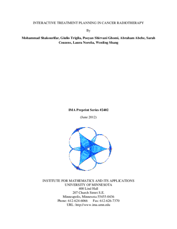 (PDF) Interactive treatment planning in cancer radiotherapy