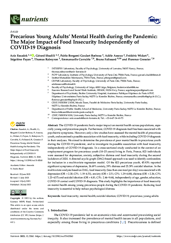 (PDF) Impact of Food Insecurity on Youth Mental Health