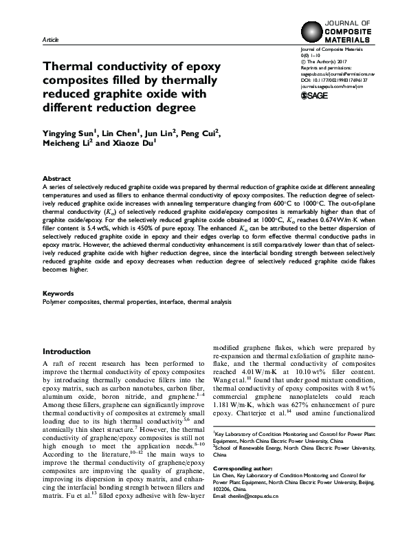 (PDF) Thermal conductivity of epoxy composites filled by thermally ...