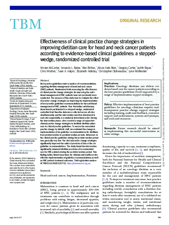 (PDF) Effectiveness of clinical practice change strategies in improving ...