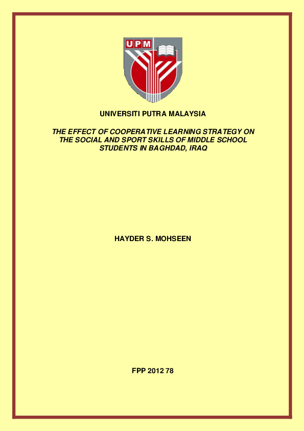 (PDF) The effect of cooperative learning strategy on the social and ...