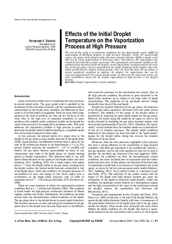 (PDF) Effects of the Initial Droplet Temperature on the Vaporization ...