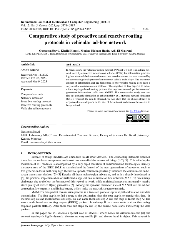 (PDF) Comparative study of proactive and reactive routing protocols in ...