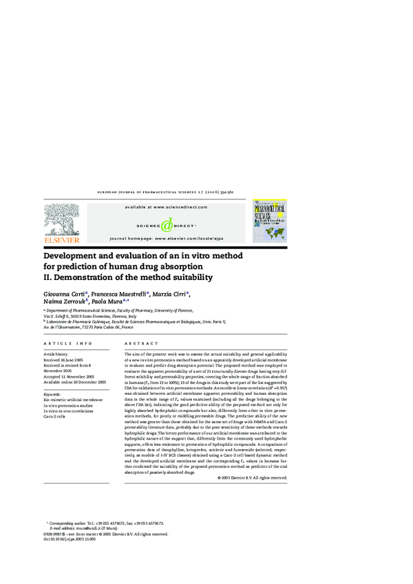 (PDF) Development and evaluation of an in vitro method for prediction ...
