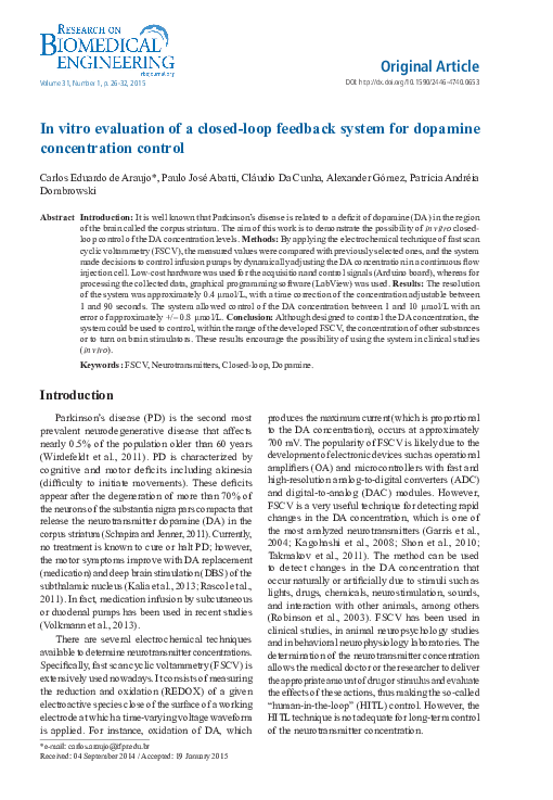 (PDF) In vitro evaluation of a closed-loop feedback system for dopamine ...