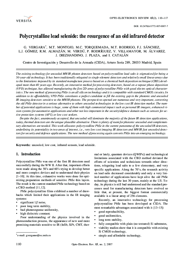 (PDF) Polycrystalline lead selenide the resurgence of an old infrared