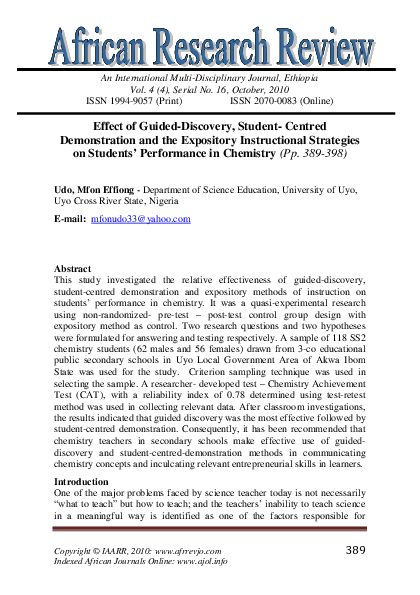 (PDF) Effect of Guided-Discovery, Student- Centred Demonstration and ...