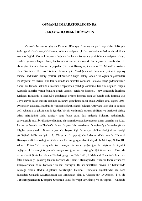 (DOC) Osmanlı Imparatorlugunda Saray ve Harem