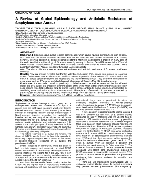 (PDF) A Review of Global Epidemiology and Antibiotic Resistance of ...