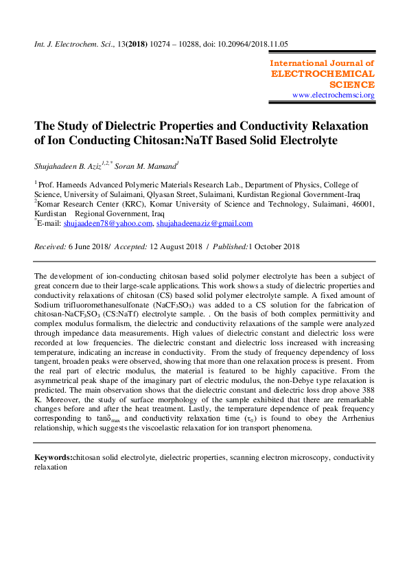 (PDF) The Study of Dielectric Properties and Conductivity Relaxation of ...